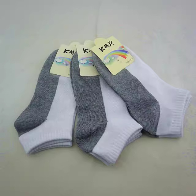 Cotton children's summer breathable grey invisible socks