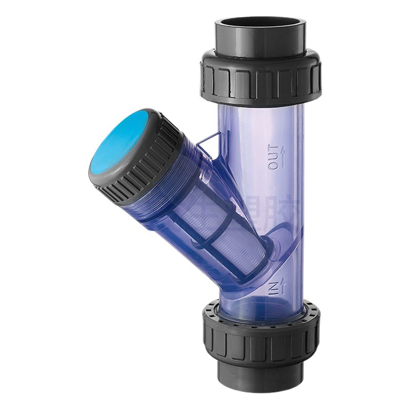 Водопровод из ПВХ, Y-образный фильтр, химические аксессуары для труб из ПВХ, прозрачный пластиковый клапан dn25 32 40