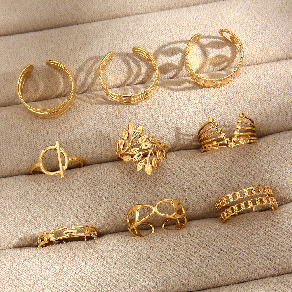 Fashion Geometric Stainless Steel Open Ring Plating Stainless Steel Rings