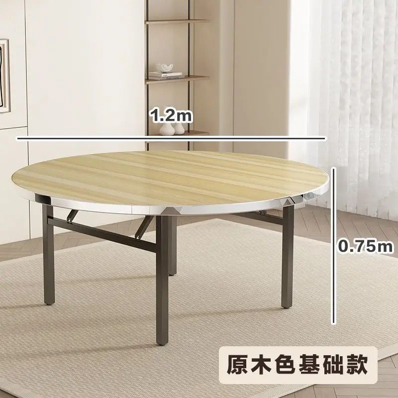 Mesa de comedor de madera sólida mesa redonda doméstica comercial plegable mesa giratoria de comedor hotel banquete gran mesa redonda mesa de comedor