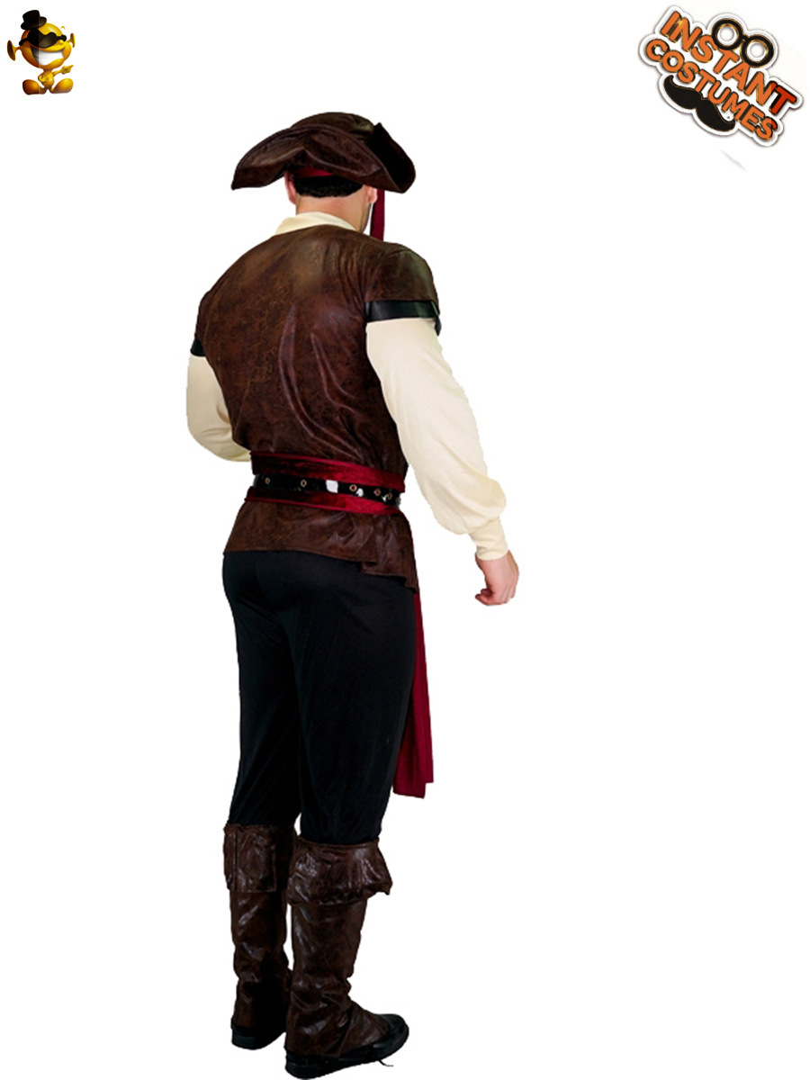 Halloween adulto hombres grandes de cuero pirata rendimiento traje Cosplay juego de rol partido traje de la etapa