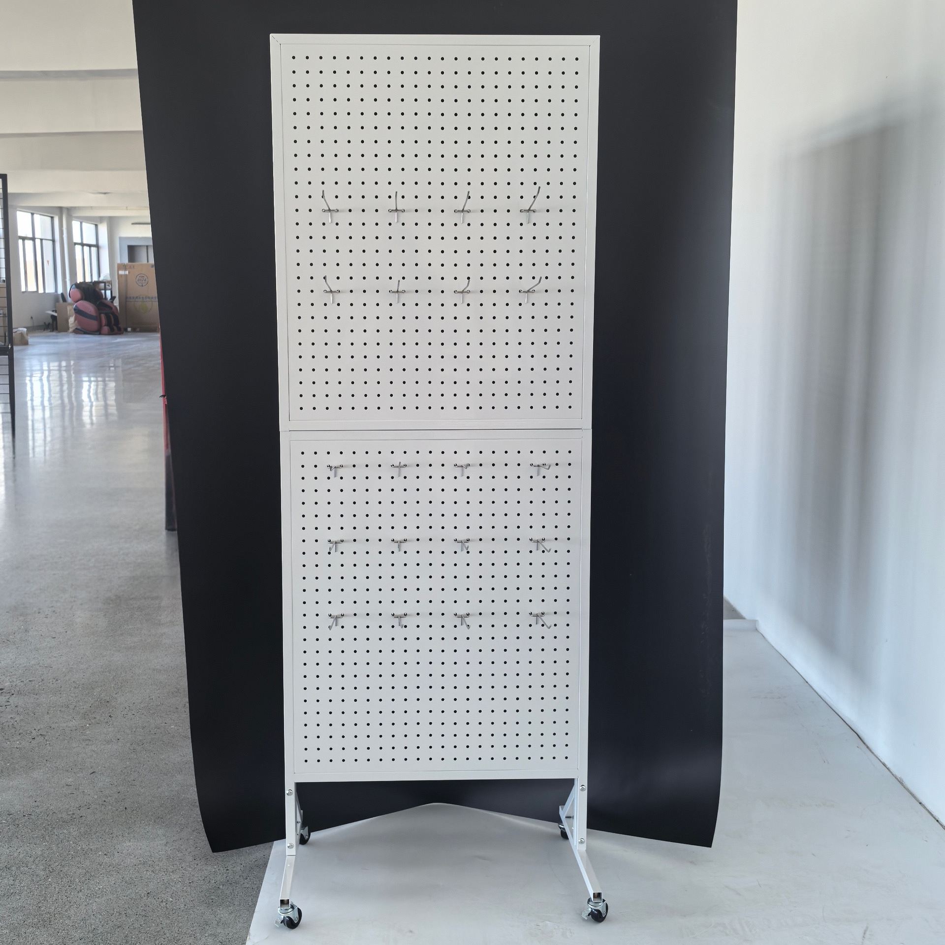 Transfronterizo estante de exhibición de metal plegable cuadrícula estante de exhibición sin instalación Amazon agujero móvil agujero tablero gancho estante
