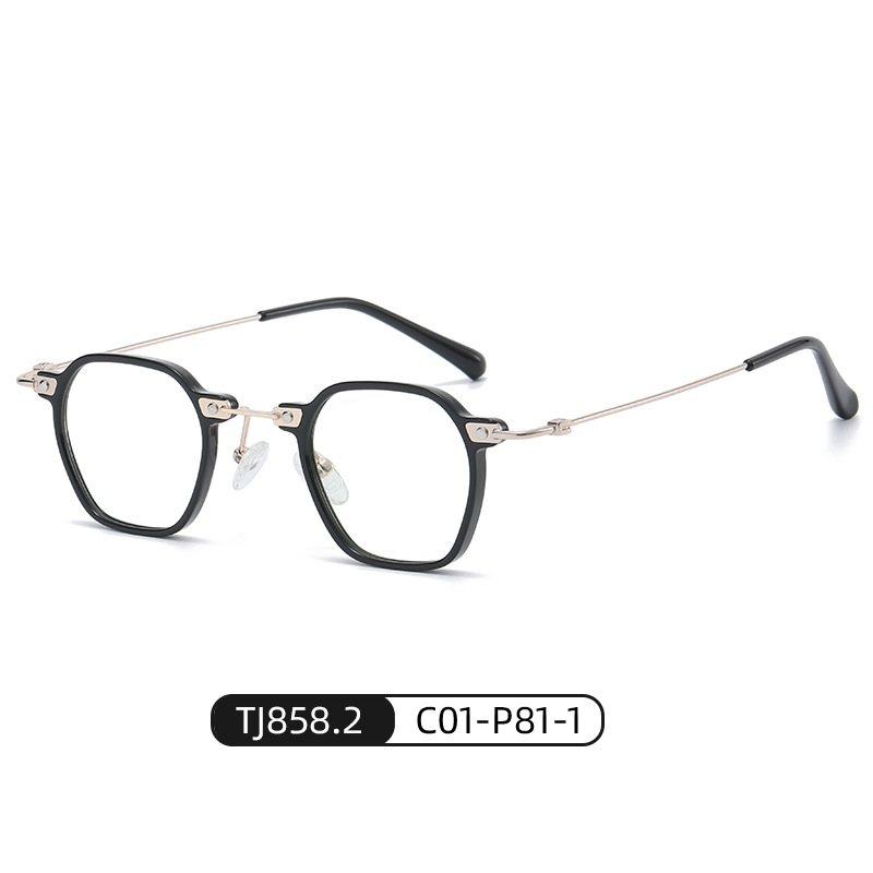 Comercio exterior nuevo anti-azul gafas de luz personalizada nicho miopía gafas marco TJ858 hombres y mujeres misma moda gafas lisas