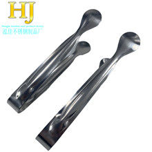 不锈钢圆形冰夹糖夹无磁抛光食物夹食品夹咖啡糖夹