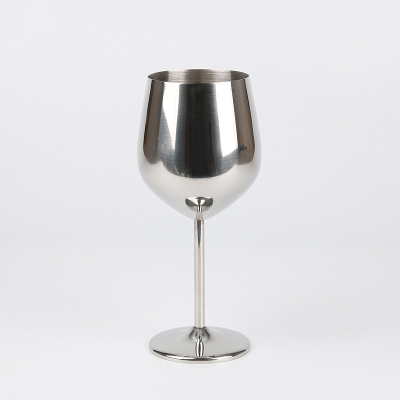 Copa de acero inoxidable de una sola capa de estilo europeo 500ml 18oz copa de champán de metal a prueba de caídas copa de vino tinto galvanizado en stock
