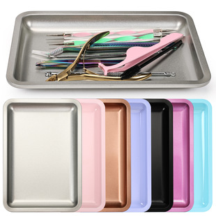 Korean ins style stainless steel jewelry tray manicure desktop tools storage tray cosmetics tray metal tray