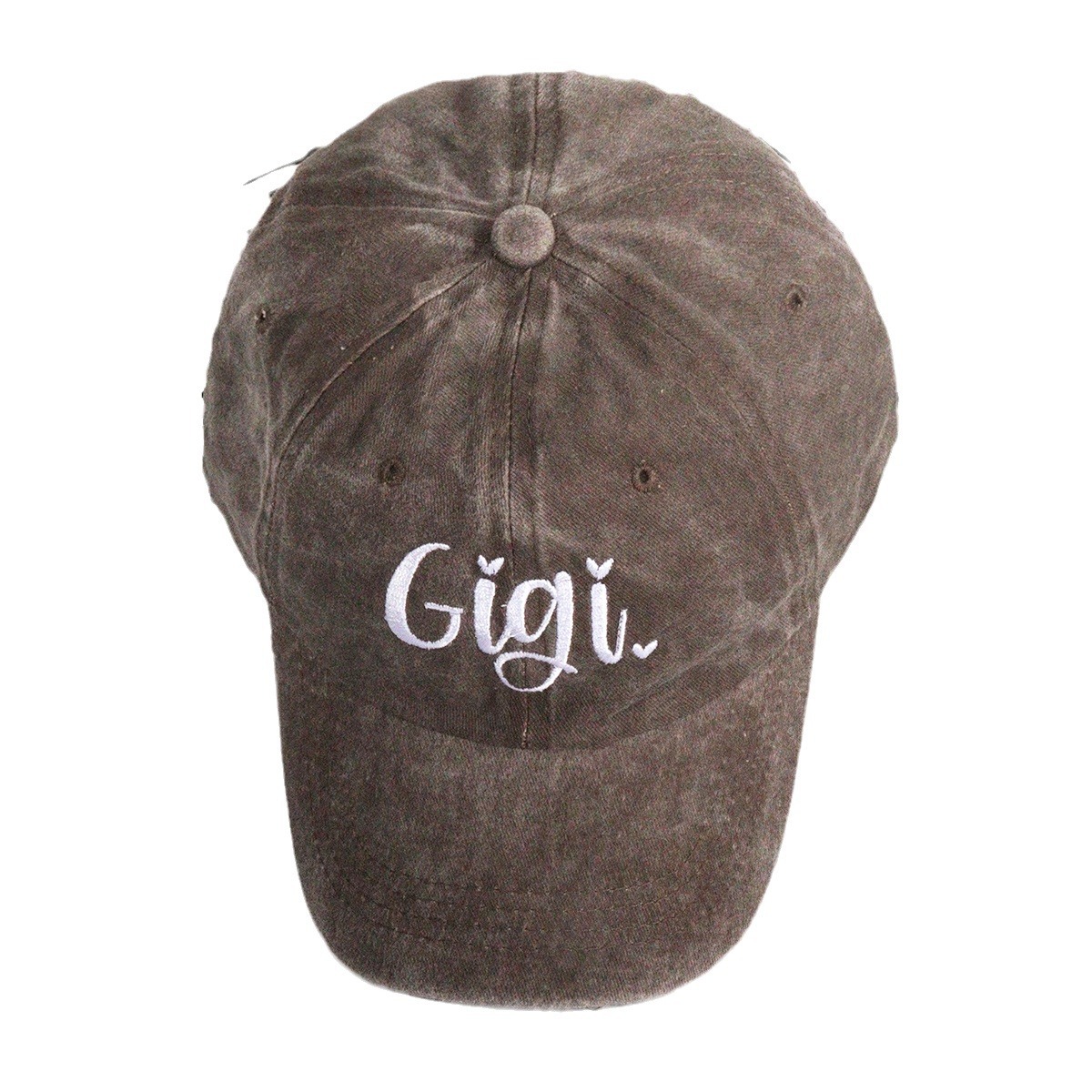 Unisex High quality breathable Lettering Gigi Embroidered baseball Cap Casual fashion all-match big head circumference shows small face_voghion.com