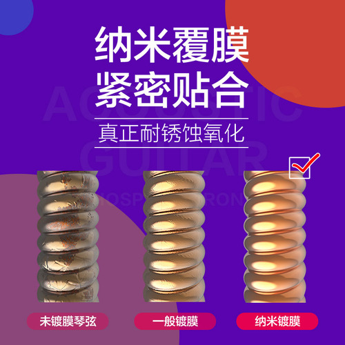 Nano-coated folk guitar strings, a set of 6 single acoustic guitar strings, 1 set of black strings, a full set of guitar accessories