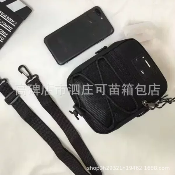 Black and White Checkerboard Crossbody Bag for Men and Women, Trendy Ins-Style Shoulder Bag, Sports Waist Bag, Retro Hip-Hop Street Backpack