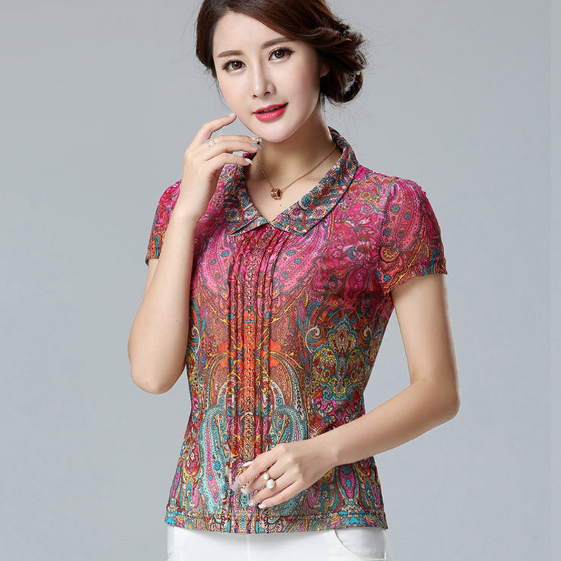 竹语声中老年女装春装新款女士长袖衬衫大码女装2024春装妈妈装