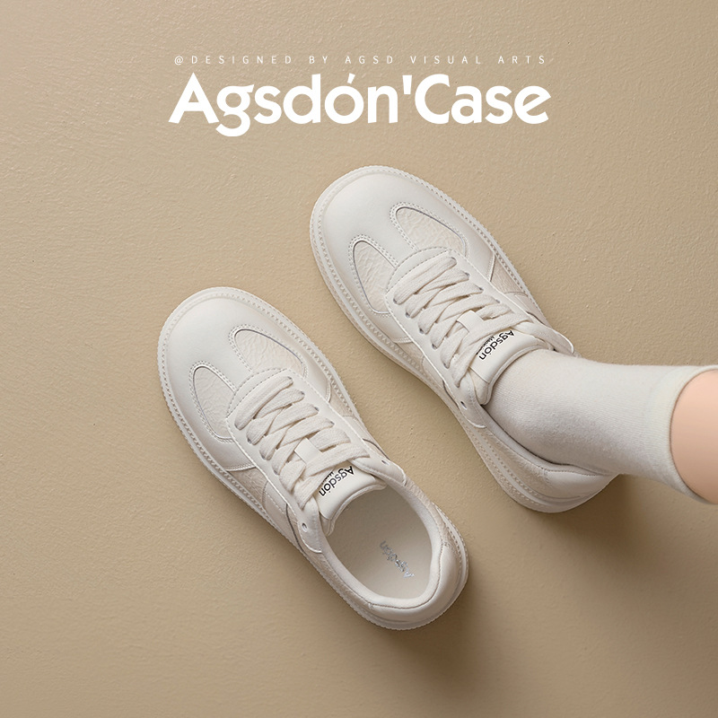 Augustion White Shoes Mujer 2025 Nuevo verano casual plataforma blanca zapatillas deportivas retro clásicas