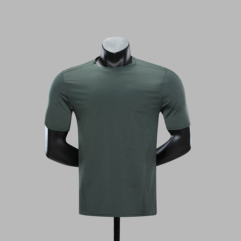 Transfronterizo de nylon de secado rápido camiseta de los hombres sueltos corriendo ropa de secado rápido cuello redondo sudor-absorbente transpirable fitness deportes de manga corta verano