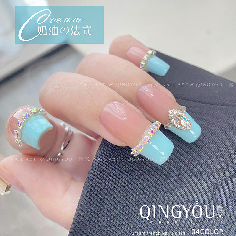 Pegamento crema de relleno de Arte de uñas de estilo japonés pegamento especial francés popular fototerapia blanco fresco textura avanzada pegamento esmalte de uñas