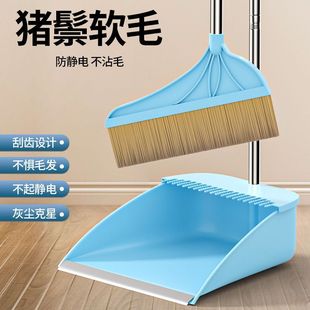 Broom and Dustpan Set Home Indoor Floor Single Soft Pig Hair Combination Non-Stick Hair Magic Changli