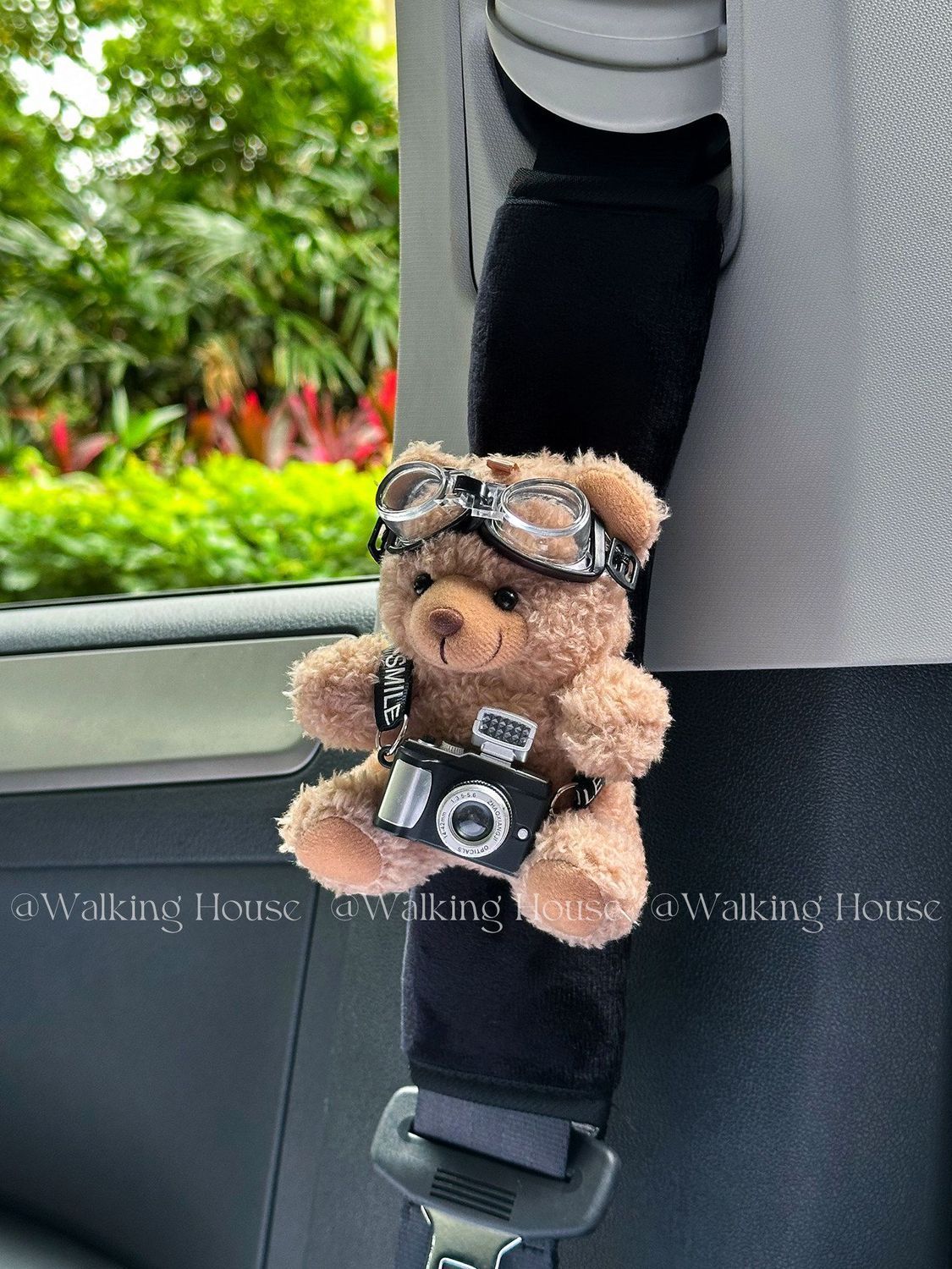 Car Seatbelt Decorative Shoulder Pads, Cute and High-End, Maillard Bear Plush Car Interior Decoration Gift