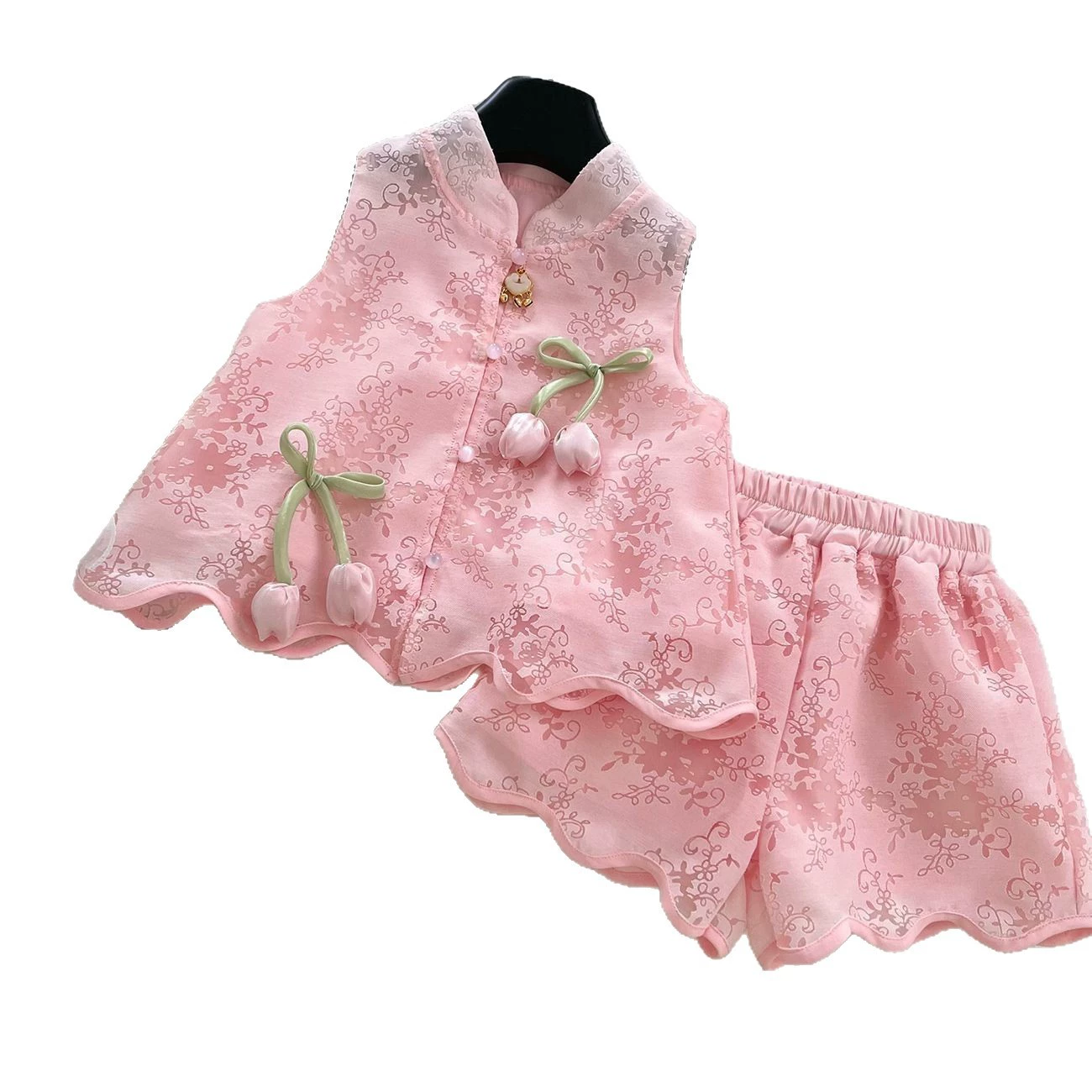 Summer thin children's set sleevless, Chinese style, western style
