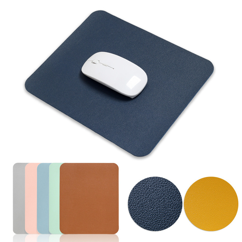 Minimalist leather mouse pad, small size, solid color, office desk mat, laptop gaming pad, e-sports mouse pad.