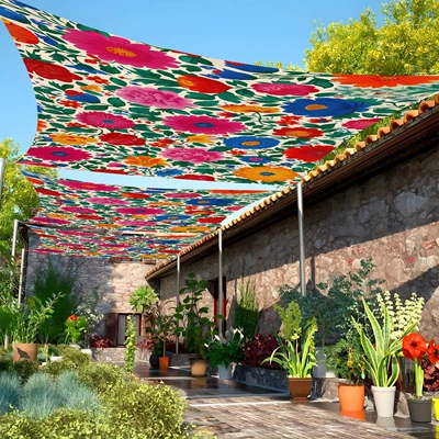 sun-proof canopy hanging cloth, printed — Avtomobil yan çətirləri - sunshade-sail-8-185-240cm