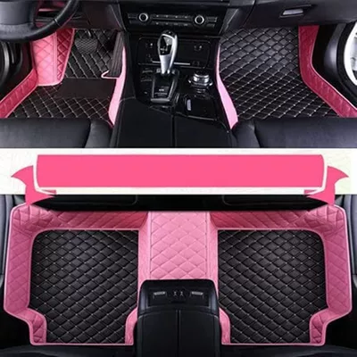 Suitable for LADA Granta, Modelə uyğun ayaqaltı - specific-model-year-notes-or-message-customer-service-pink-black-double-spell-diamond-lattice