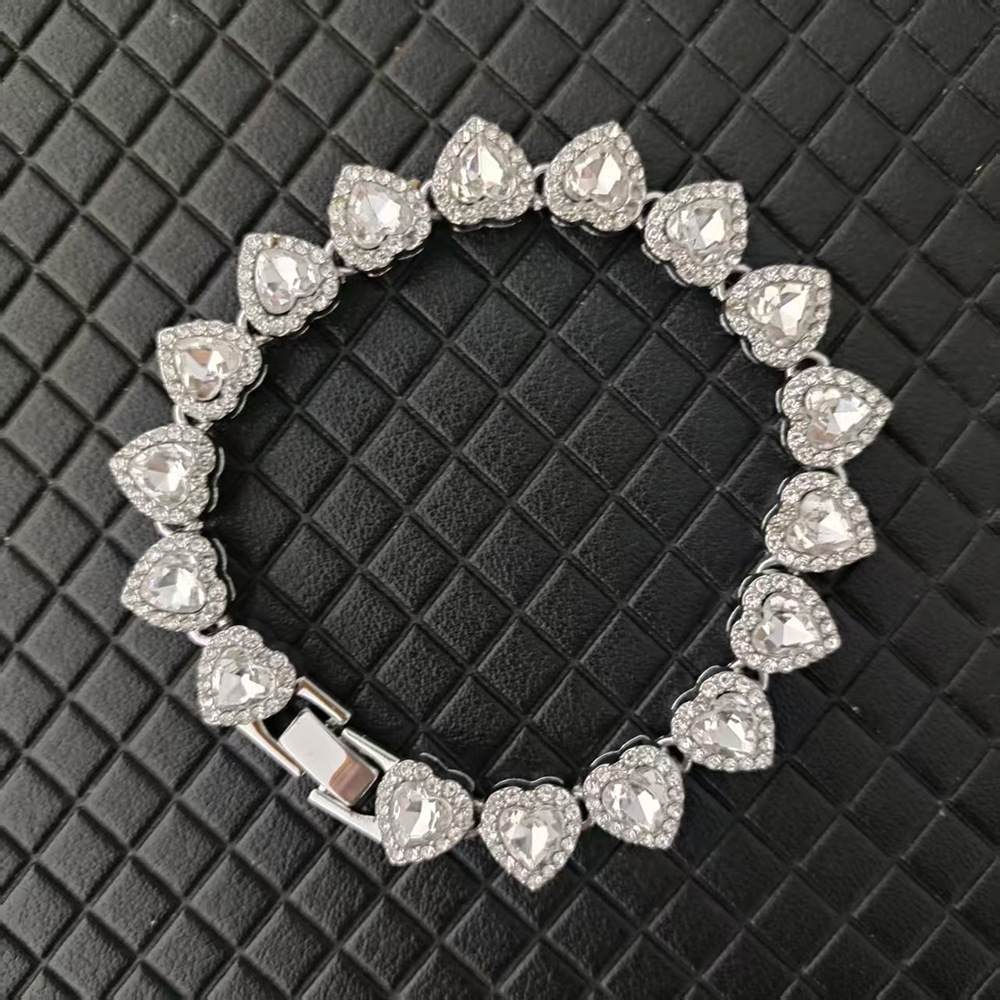 Collar de corazón con diamantes para hombre y mujer estilo hip hop_voghion.com