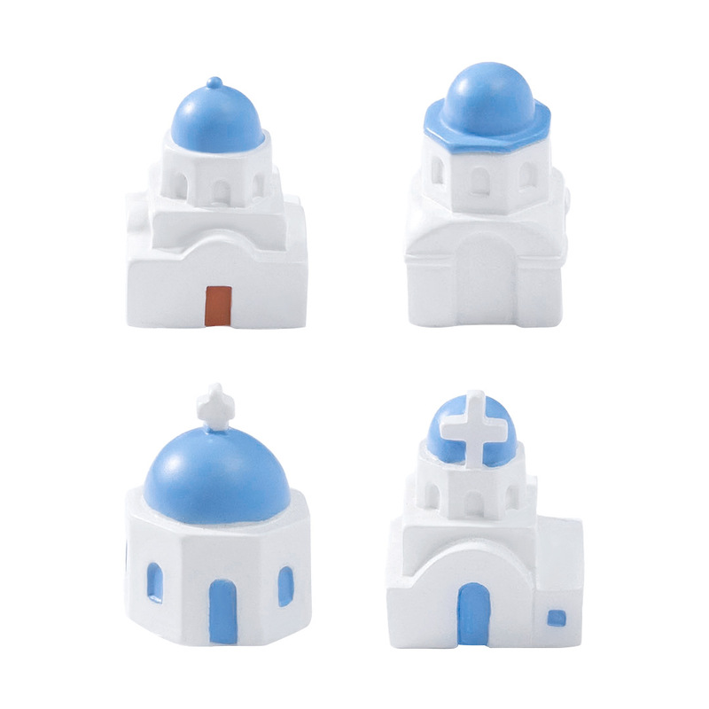 クリエイティブヨーロッパ地中海ハウスヴィラモデル建物 diy 装飾アクセサリーマイクロ風景樹脂小さな装飾品|undefined