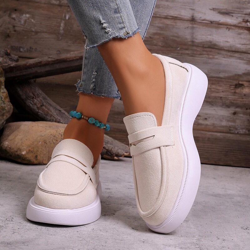 Large Size Thick-Soled Slip-On Loafers for Women, 2026 New Model, Casual Wedge Round-Toe Retro Moccasins for Women Large Size Thick-Soled Slip-On Loafers for Women, 2026 New Model, Casual Wedge Round-Toe Retro Moccasins for Women