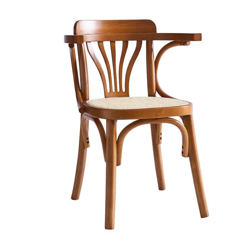 Mesa de comedor de hotel de caja de madera maciza cadena de restaurantes occidentales diseñadores de estilo antiguo asiento de tela de caña