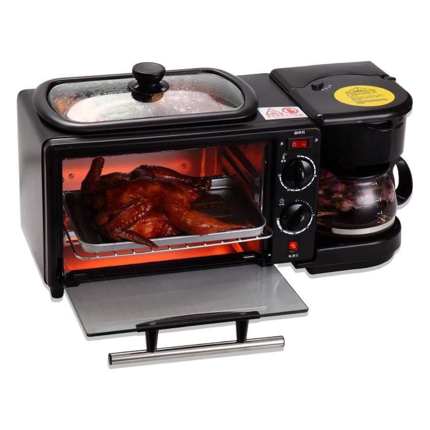 Машина для завтрака, многофункциональная бытовая хлебопечка, электрическая духовка «три в одном», полностью автоматический тостер для сэндвичей, 110 В