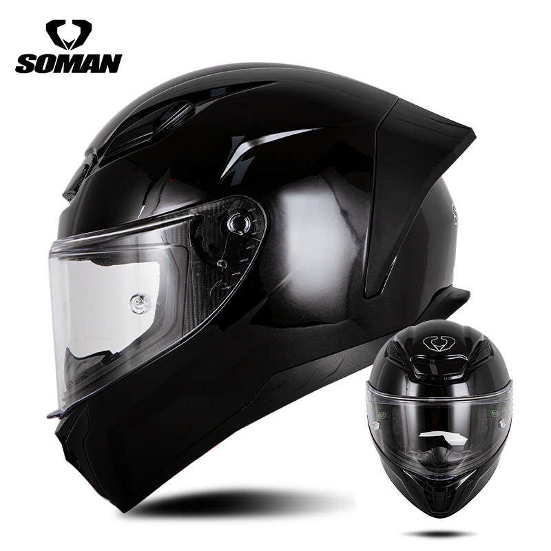 新型SOMANオートバイレースヘルメット男女四季機関車騎乗電気自動車カップルヘルメットSM973
