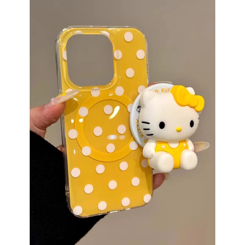 Polka Dot Design Suitable for Samsung S23Fe Phone Case S26 Ultra/S24 Plus Dual-Layer Magnetic Suction 5 Apple 17 Pro Max