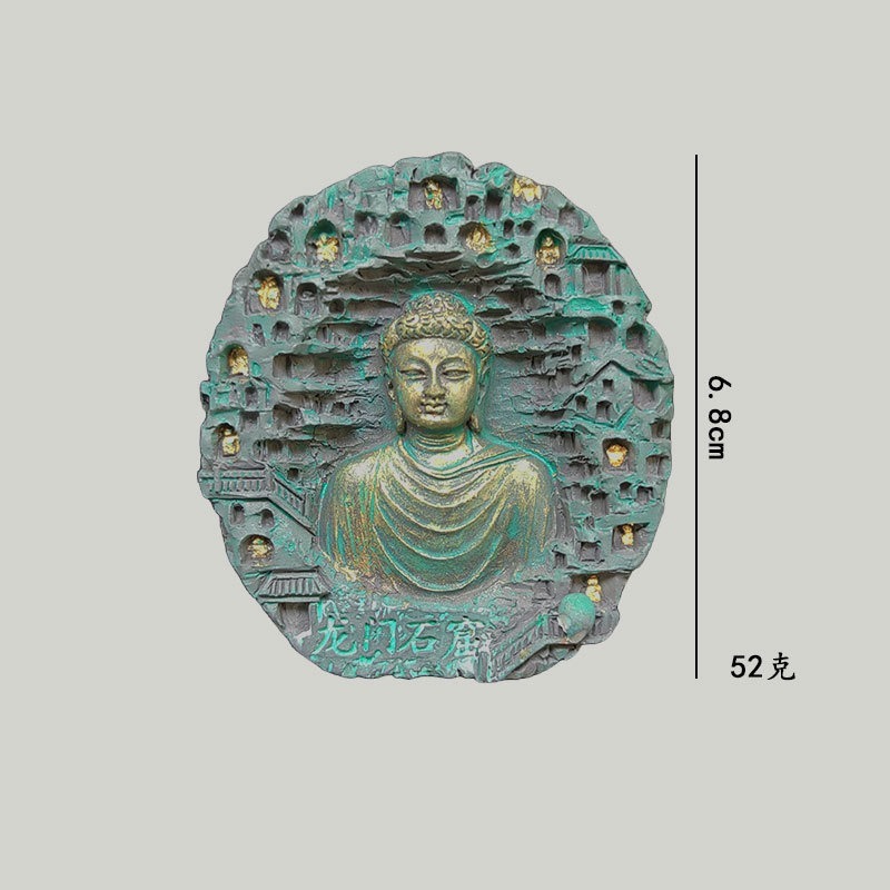 山西雲崗石窟 洛陽龍門 仏手 仏蓮 文化的創造性 樹脂製冷蔵庫用マグネット 装飾メッセージ 磁石 国潮風|undefined