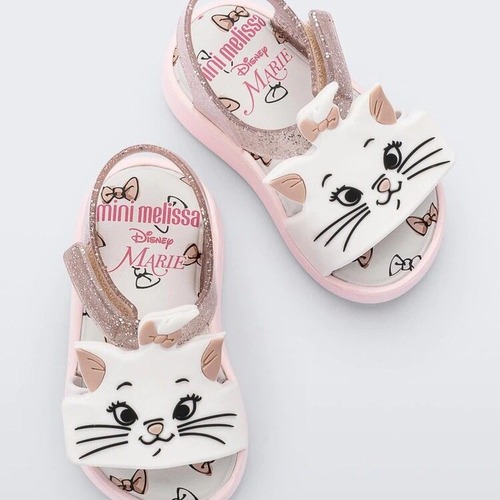 Melissa Children's Shoes 2024 New Children's Sandals Summer Baby Jelly Shoes Cartoon Open Toe Velcro Beach Shoes