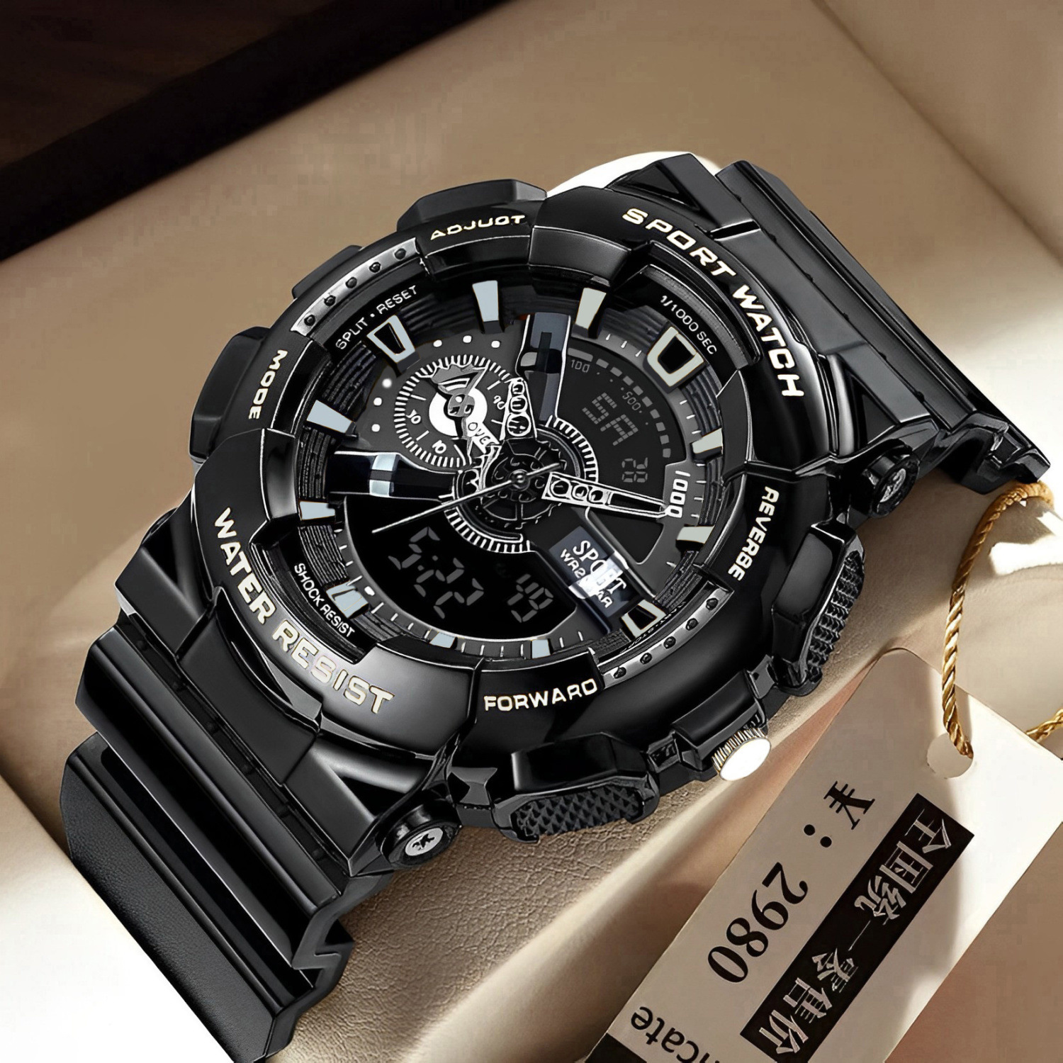 Watches for Male Middle and High School Students with Good Looks Korean Version Multi-Functional Waterproof Luminous Outdoor Sports Dual Display Electronic Watch