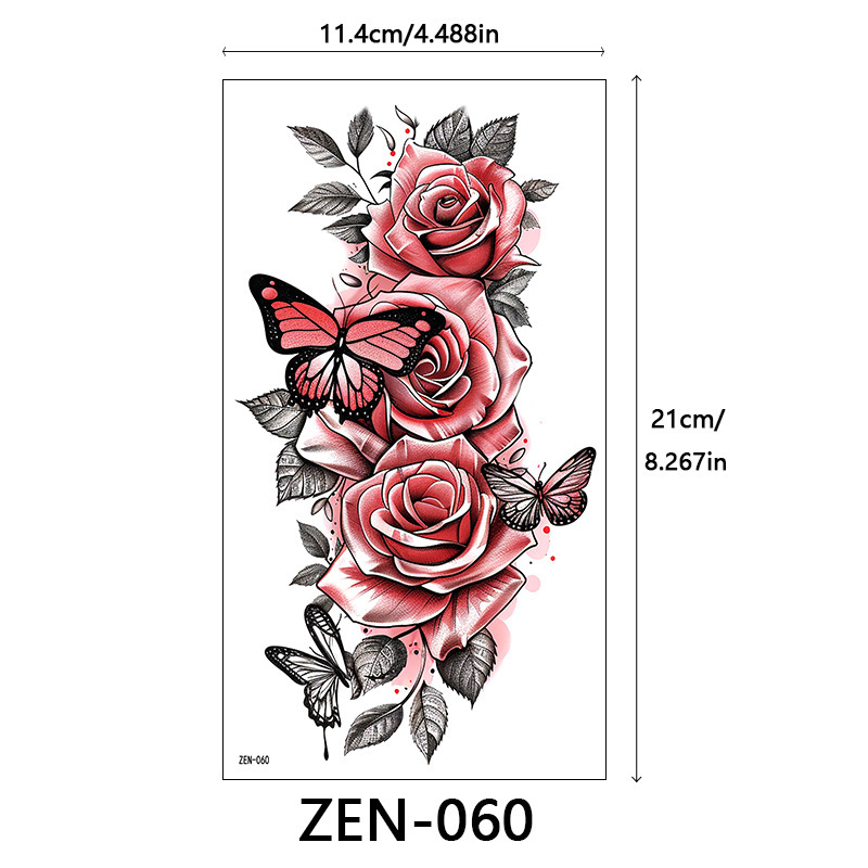 新品跨境 ZEN小全臂纹身贴半臂纹身贴动物花朵万圣节纹身贴tattoo|undefined