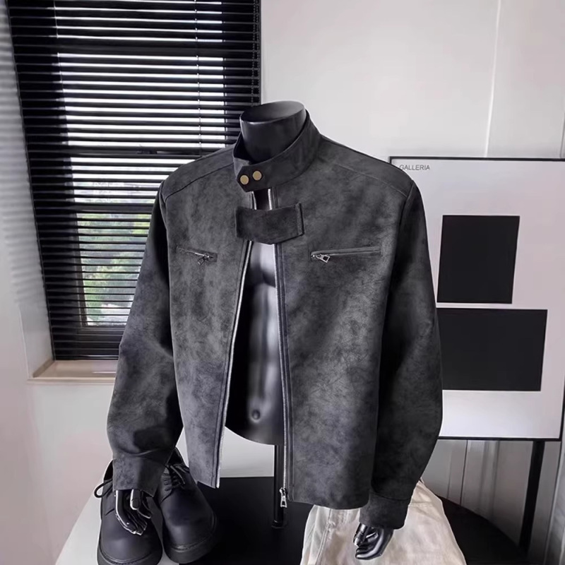 Trendy Stand-Collar Pu Leather Flight Baseball Jacket American Style 2026 New Fashion Jacket for Men Autumn Melard Trendy Stand-Collar Pu Leather Flight Baseball Jacket American Style 2026 New Fashion Jacket for Men Autumn Melard