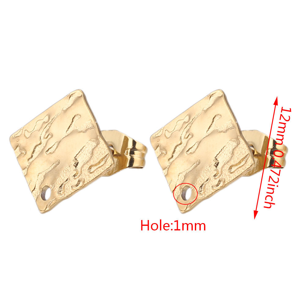 Pendientes geométricos de acero inoxidable europeos y americanos columna en relieve DIY pendientes pieza con agujero accesorios de joyería pendientes de acero de titanio producción