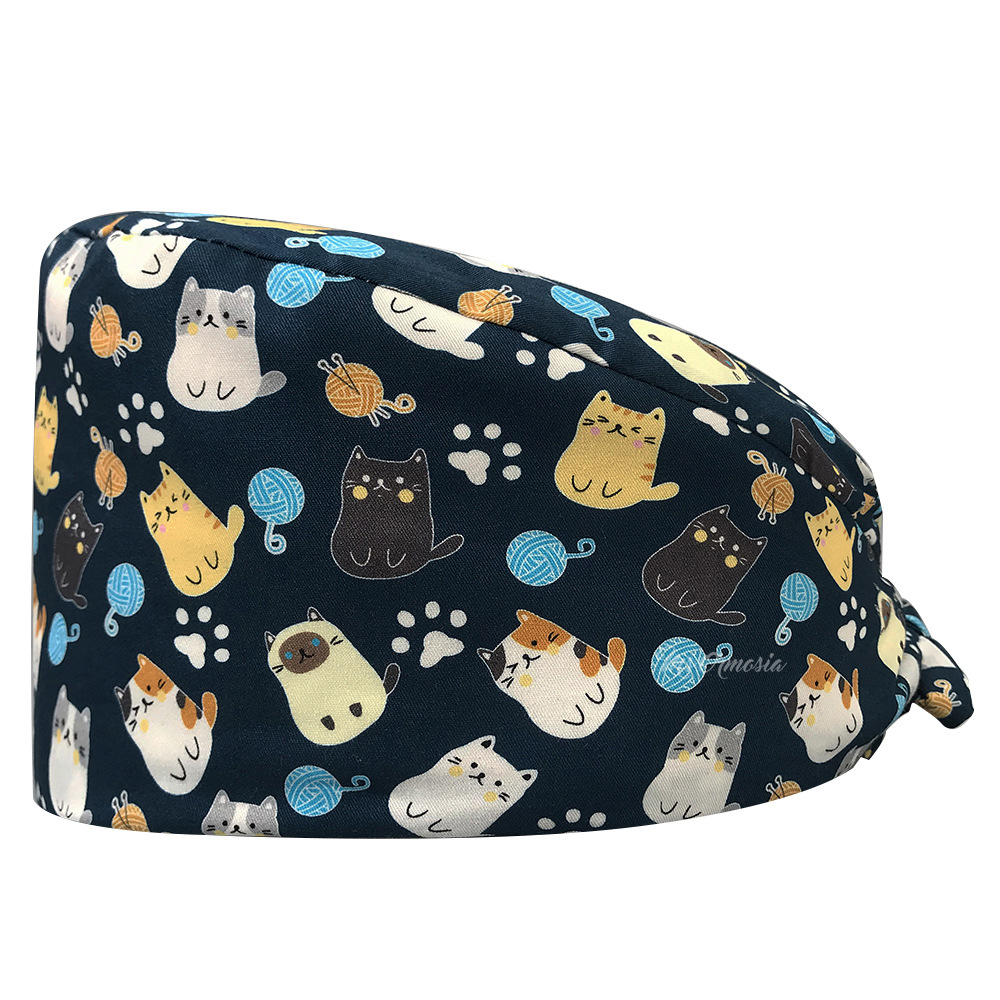 De gama alta de dibujos animados de Mickey patrón de dibujos animados casquillo de la enfermera médico casquillo quirúrgico mascota empleado tapa de trabajo AliExpress