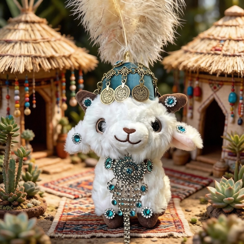 Internet-Famous Xinjiang Lamb Travel Souvenir Keychain Pendant Cute Plush Toy Doll Internet-Famous Xinjiang Lamb Travel Souvenir Keychain Pendant Cute Plush Toy Doll