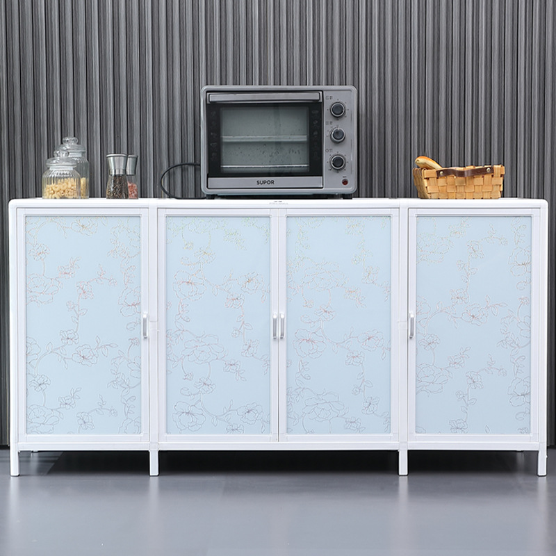 Gabinete de almacenamiento de armario de cocina doméstica rural alquiler simple armario de aleación de aluminio con puerta