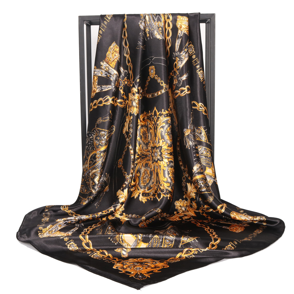 Women's Elegant Lady Modern Style Printing Satin Silk Scarf display picture 4