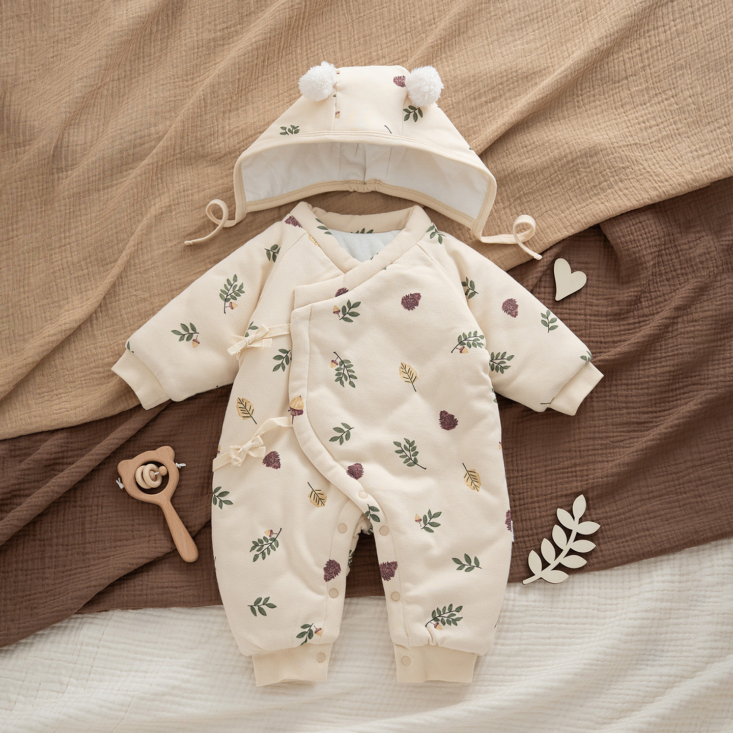 Estilo coreano nuevo Otoño e Invierno ins estilo bebé mono bebé mameluco caliente mameluco algodón engrosado algodón acolchado chaqueta al por mayor