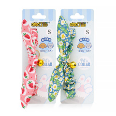 Pet supplies adjustable bunny ear bell collar elastic fabric dog bow tie for small and medium dogs and cats headgear accessories