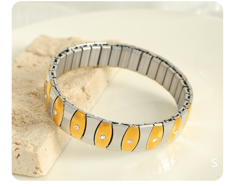 Rhinestones Inlay Material Rings, Bracelets Classification Clothing and Jewelry Quantity PVD Coated Real Gold Plated Geometric Titanium Steel Basic Modern Style Classic Style Waterproof Non Tarnish Rings Bracelets