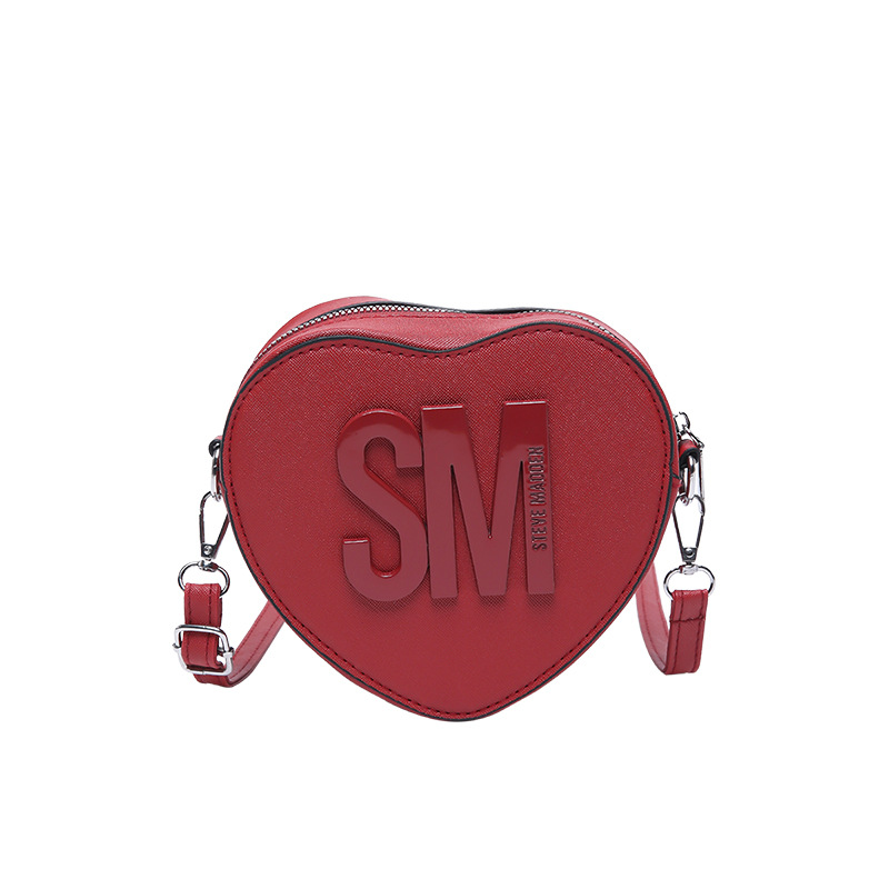 Bolsos para mujer 2025 Día de San Valentín Nuevo estilo Moda europea y americana Letras populares Color sólido Bolso en forma de corazón bags Bolso de hombro de moda