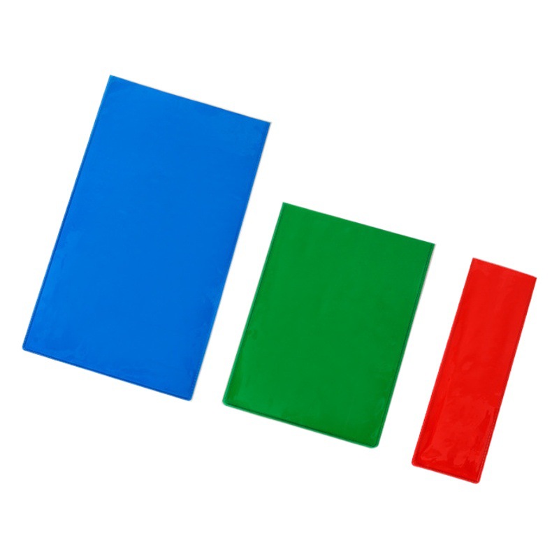 Bolsa suave de boca plana de PVC transparente, bolsa de embalaje para tarjetas colgantes, pantalones de bolsillo con solapa plana coloridos, bolsa de plástico de tamaño pequeño y grande