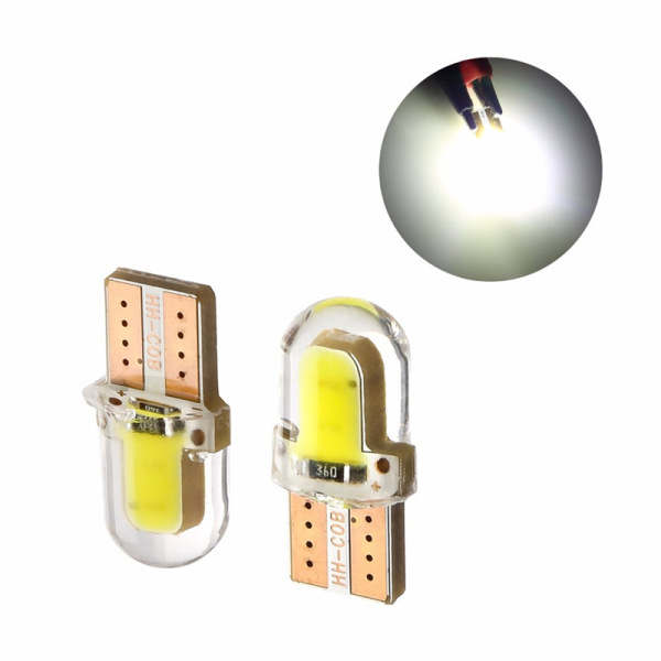 Motorcycle Led Width Indicator Light T10 Cob High Brightness Silicone Crystal Light License Plate Light Small Bulb Instrument Light