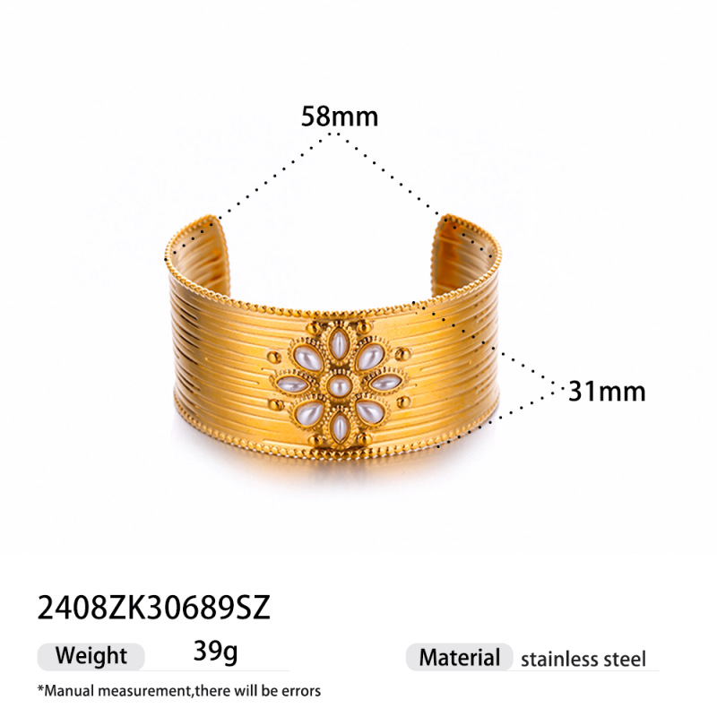 Alta Europa y los Estados Unidos de acero inoxidable diamante brazalete estrella de alto nivel nicho de acero titanio imitación de anillo de perla joyería