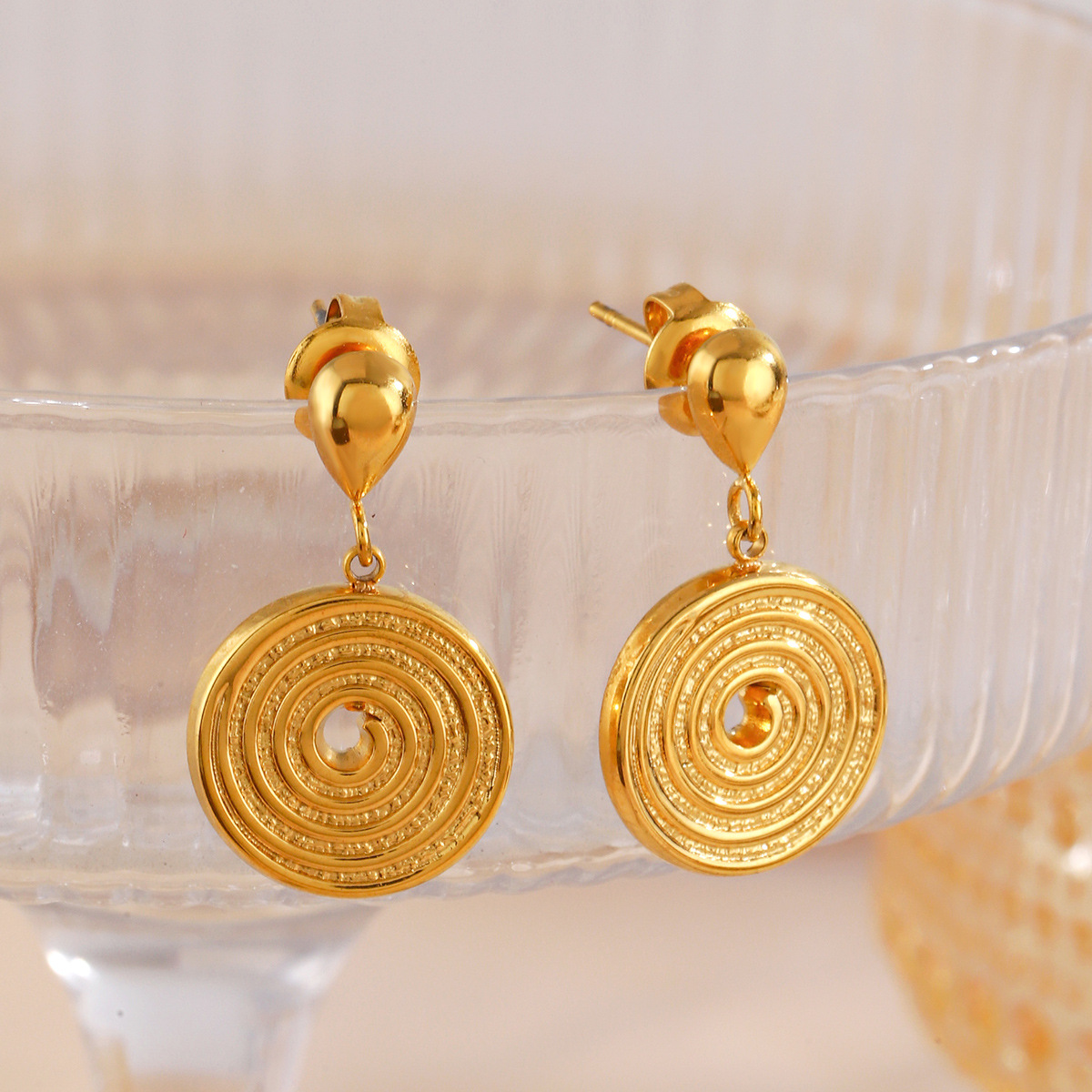 fashionable brand geometric earrings hip-hop style stainless steel