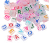 Acrylic beads with letters, 4×7mm