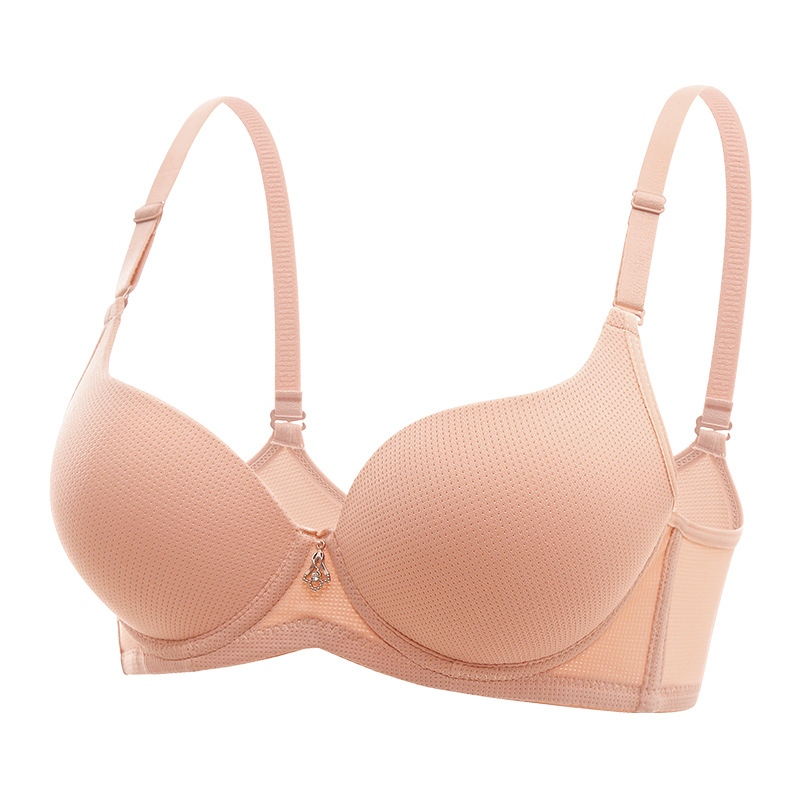Damen-BH mit Push-up-Effekt, seitlicher Stütze, Bügel, dünnem Oberteil, dickem Unterteil, sexy, atmungsaktiv, mit Löchern_voghion.com